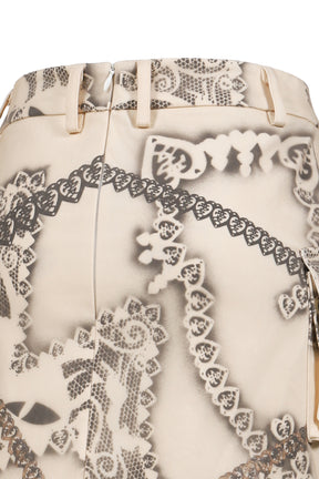 FELINE AIRBRUSH POCKET SKIRT / BEG