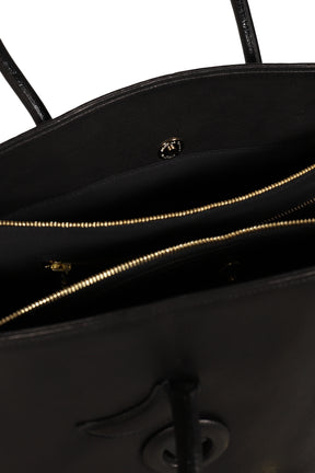 PLEADING EMOJI LEATHER BAG / BLK