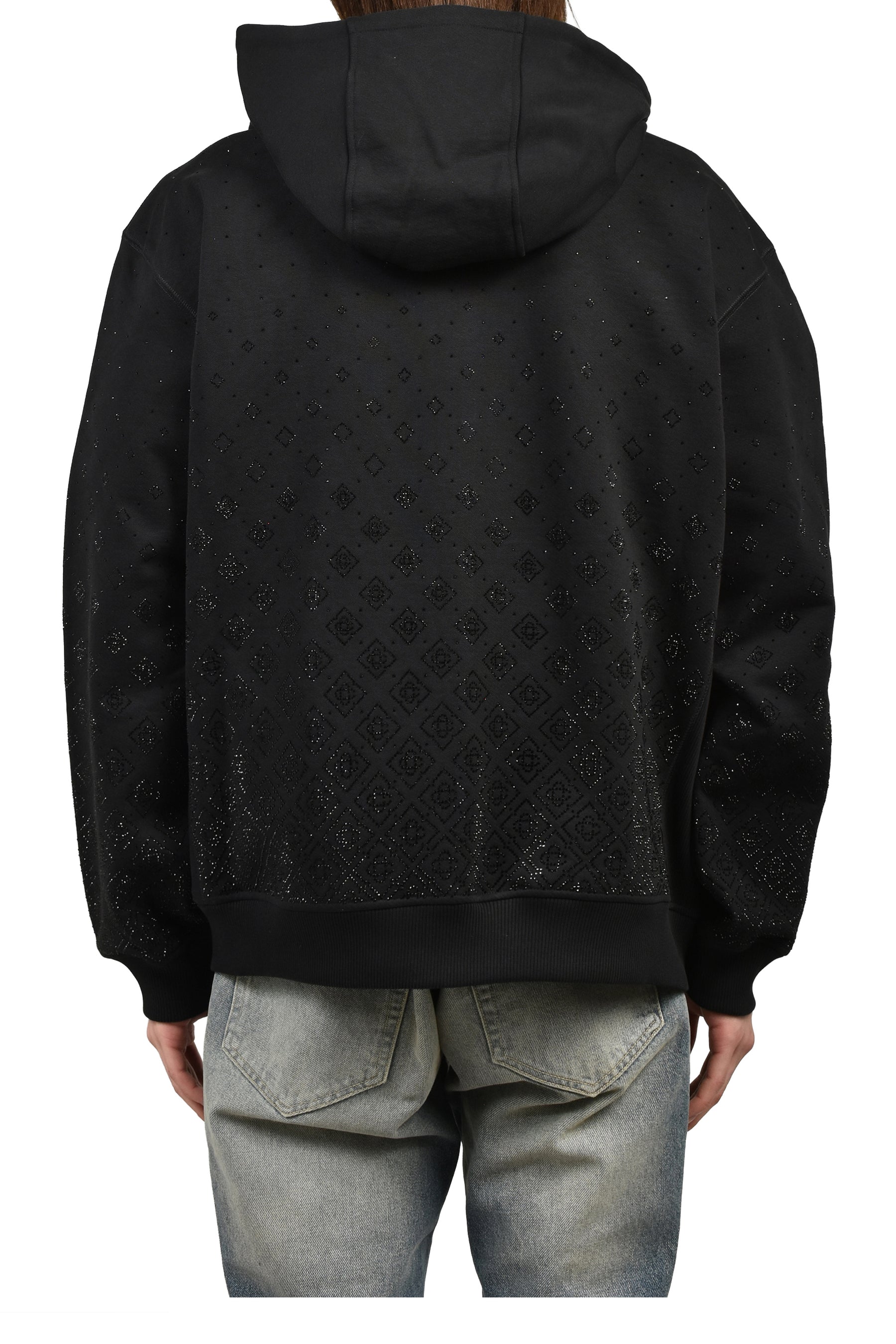Casablanca Casablanca SS26 CRYSTAL MONOGRAM ZIP-UP HOODED