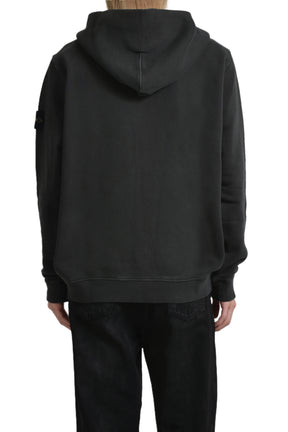 GARMENT DYED ZIP UP HOODIE / LEAD GRY