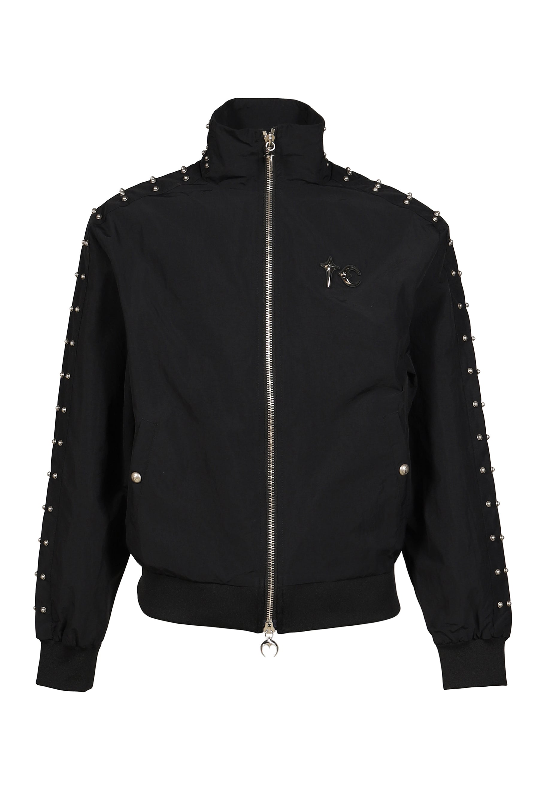 TRIPLE LINE STUD TRACK JACKET / BLK