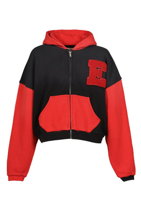 UNISEX VARSITY HOODIE KNIT / BLK RED