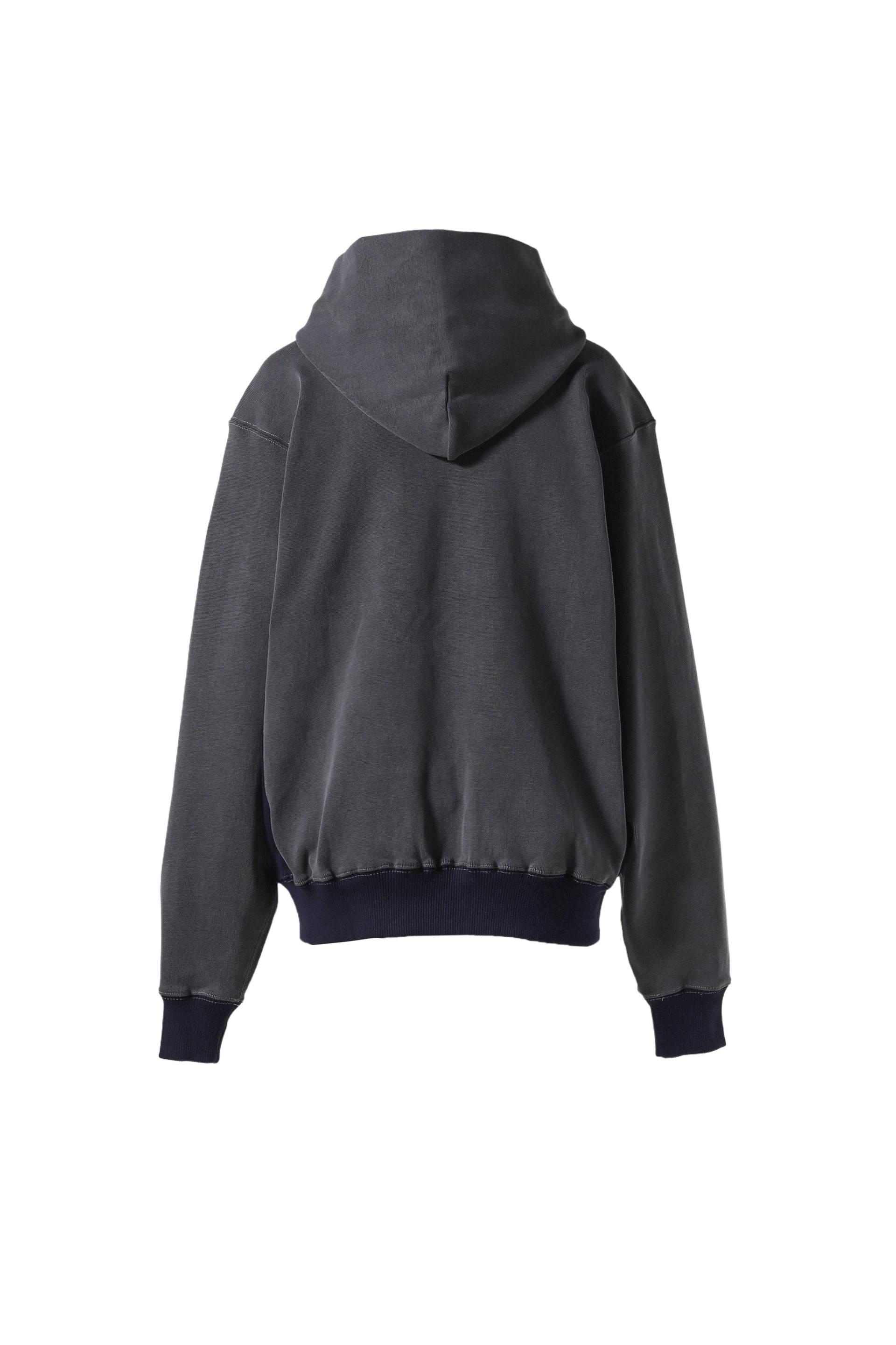 cycle by MYOB WASHED EMBROIDERY LOGO HOODIE / CHARCOAL