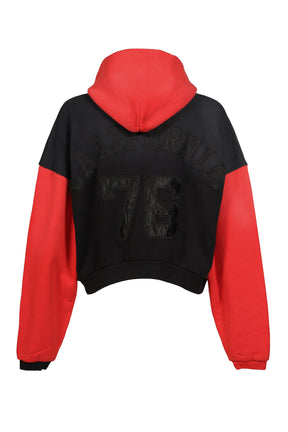 UNISEX VARSITY HOODIE KNIT / BLK RED