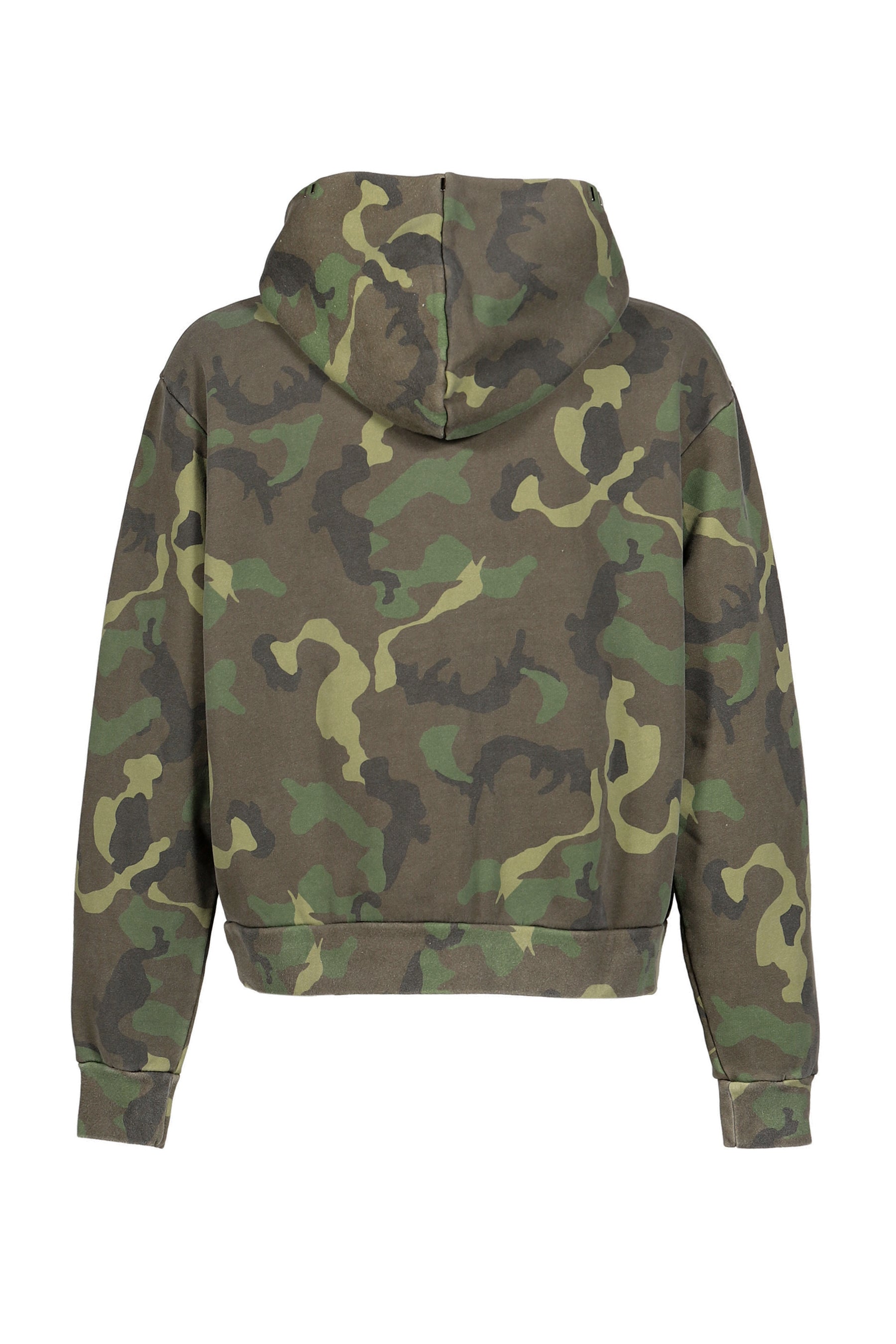 GOTH CAMO CROPPED VINTAGE ZIP HOODIE / WOODLAND CAMO