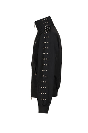 TRIPLE LINE STUD TRACK JACKET / BLK