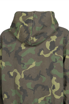 GOTH CAMO CROPPED VINTAGE ZIP HOODIE / WOODLAND CAMO