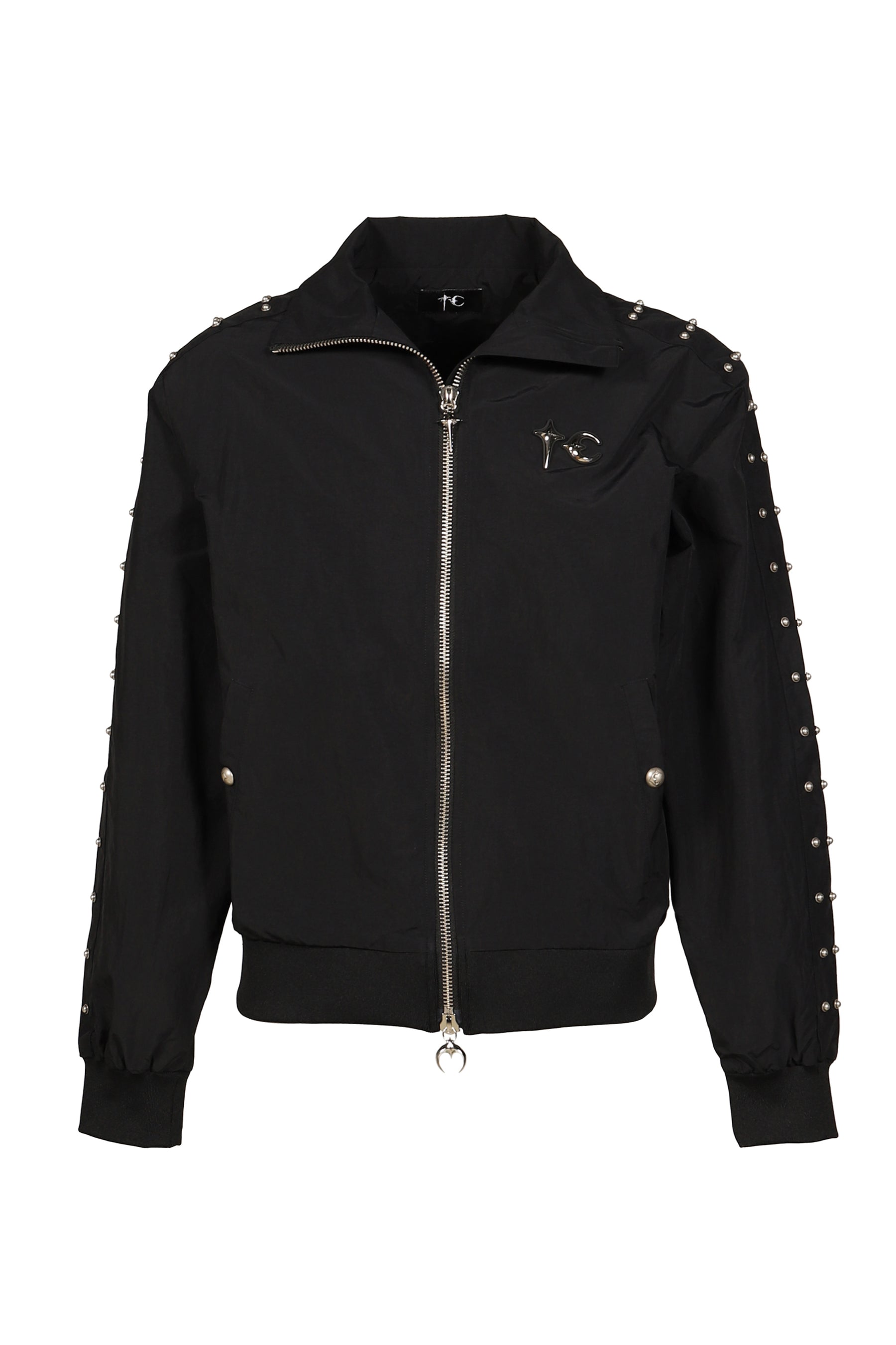 TRIPLE LINE STUD TRACK JACKET / BLK