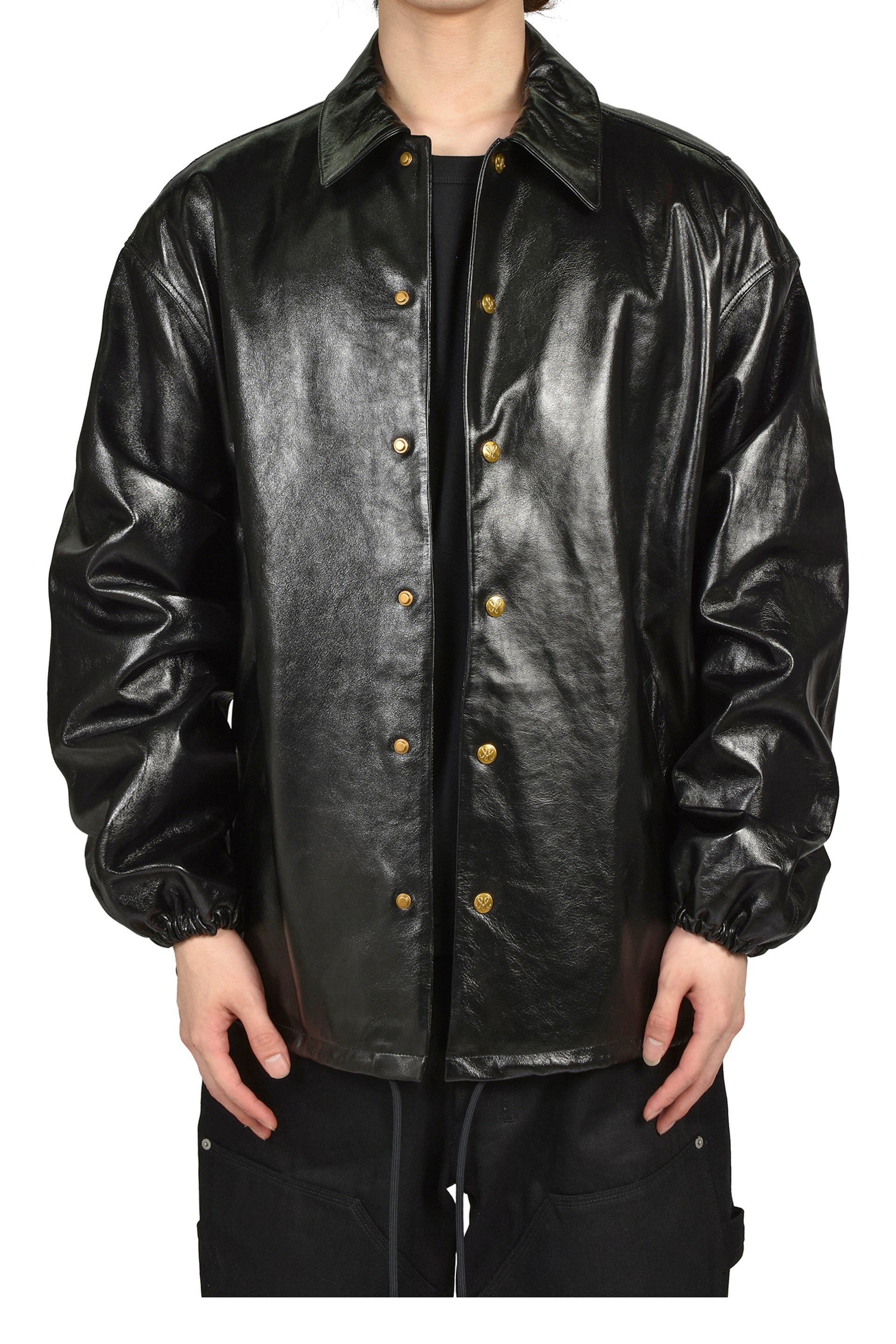 LTHR COACH JKT / BLK