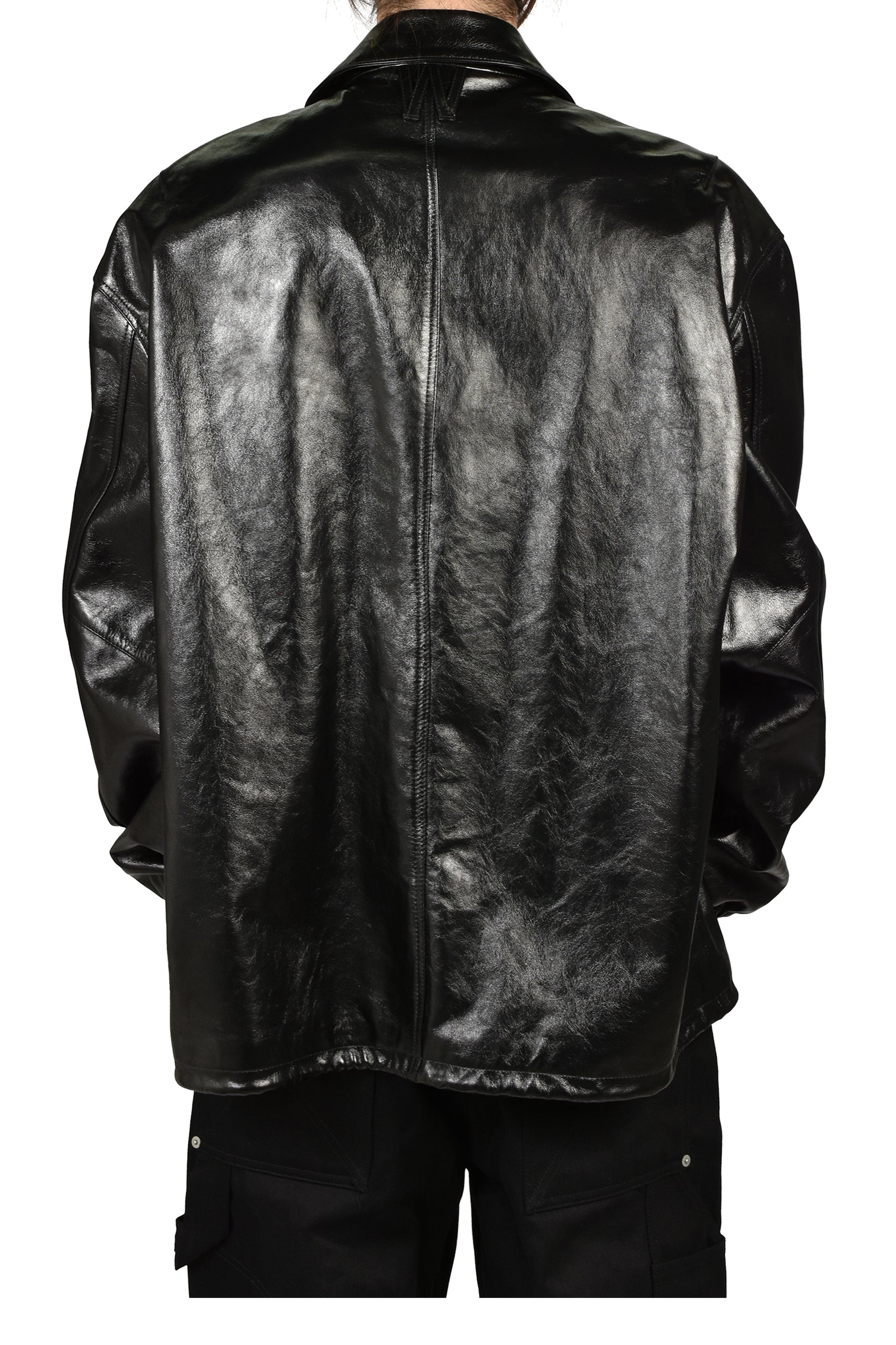 LTHR COACH JKT / BLK