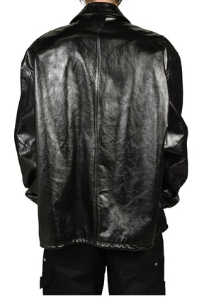 LTHR COACH JKT / BLK