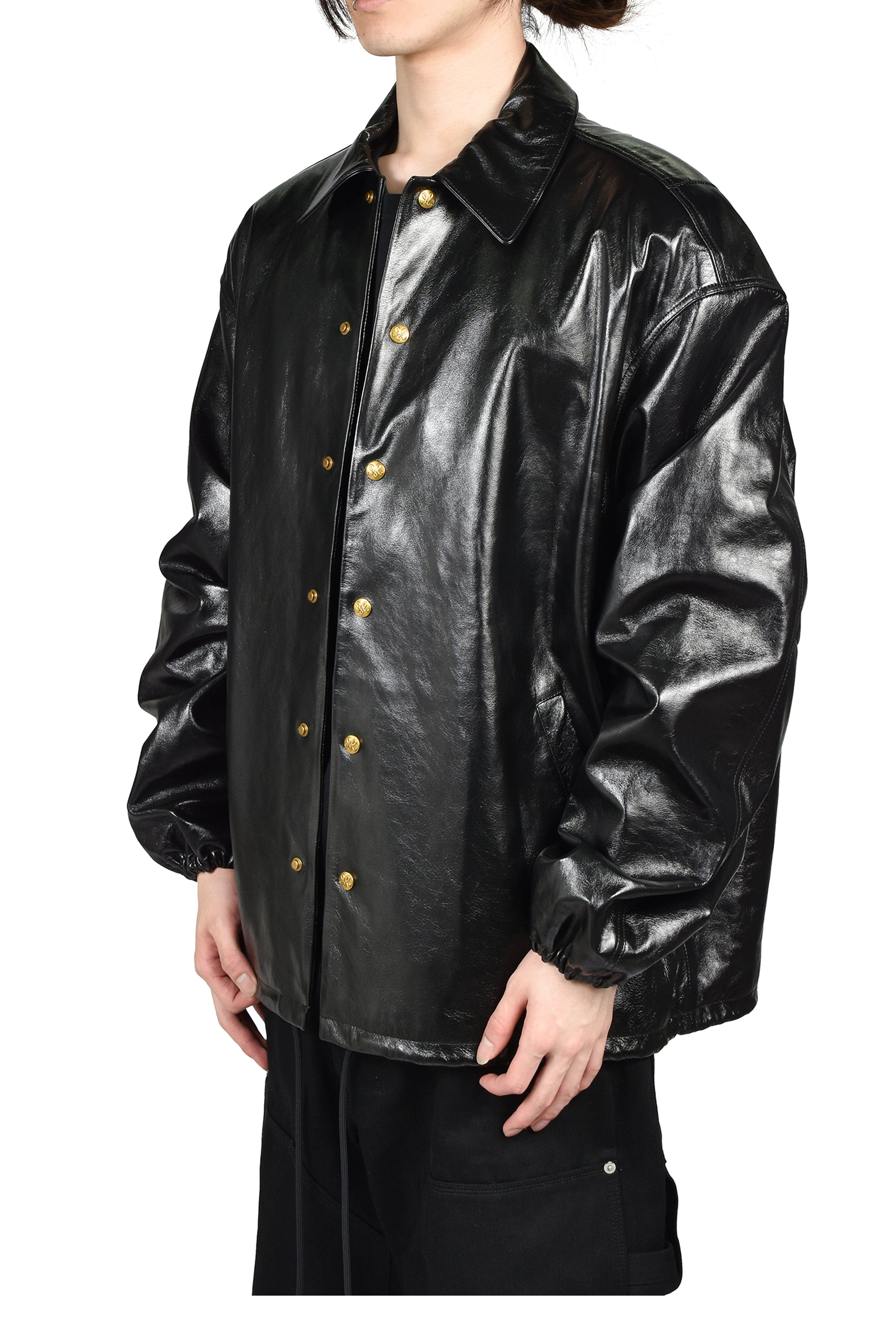 LTHR COACH JKT / BLK