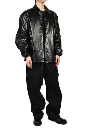LTHR COACH JKT / BLK