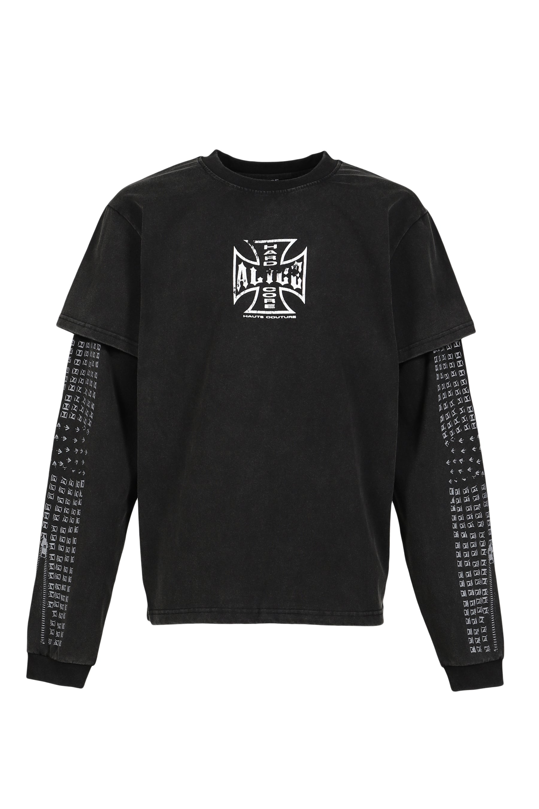 MOTO COUTURE LAYERED LS T-SHIRT (EXCLUSIVE) / BLK