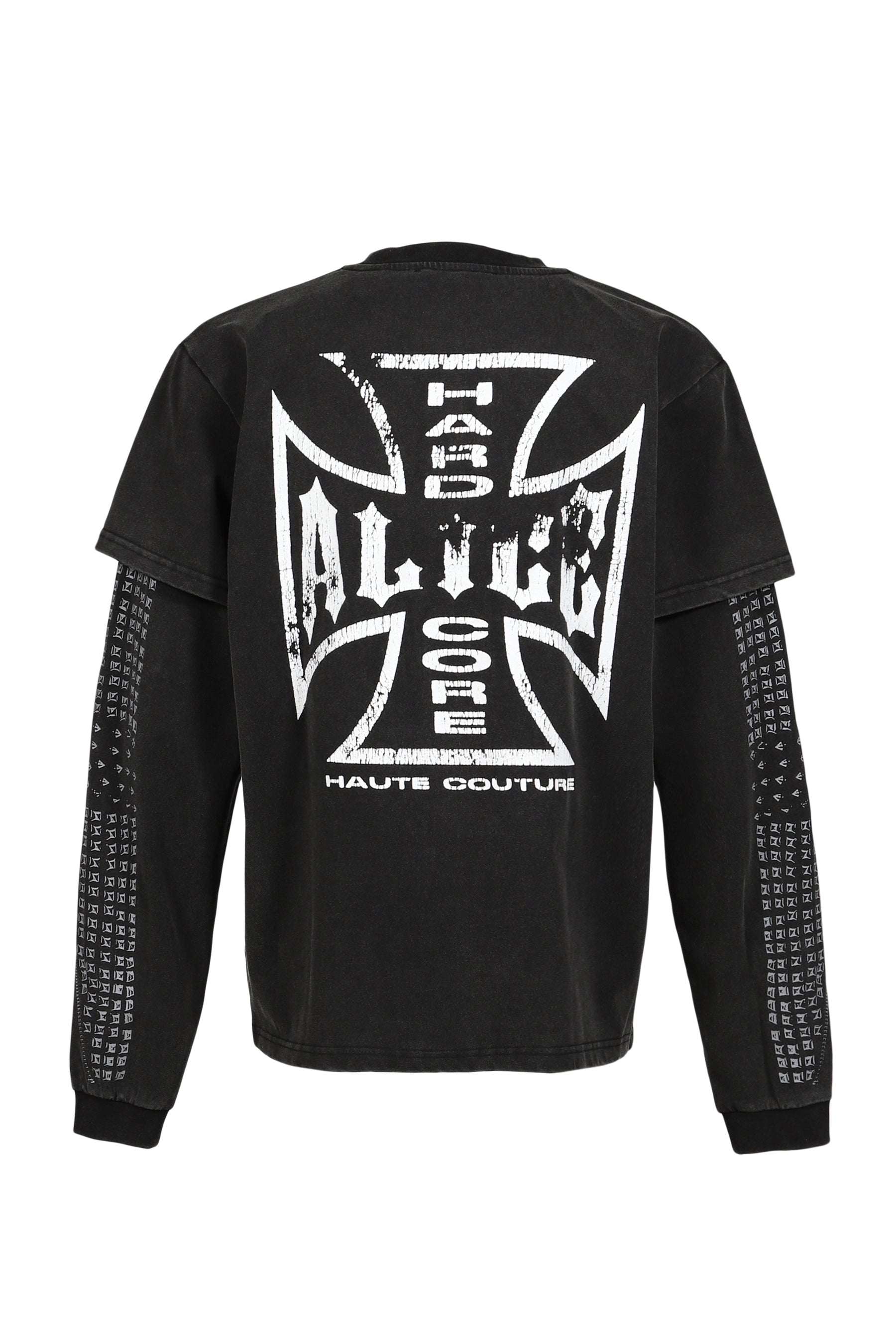 MOTO COUTURE LAYERED LS T-SHIRT (EXCLUSIVE) / BLK