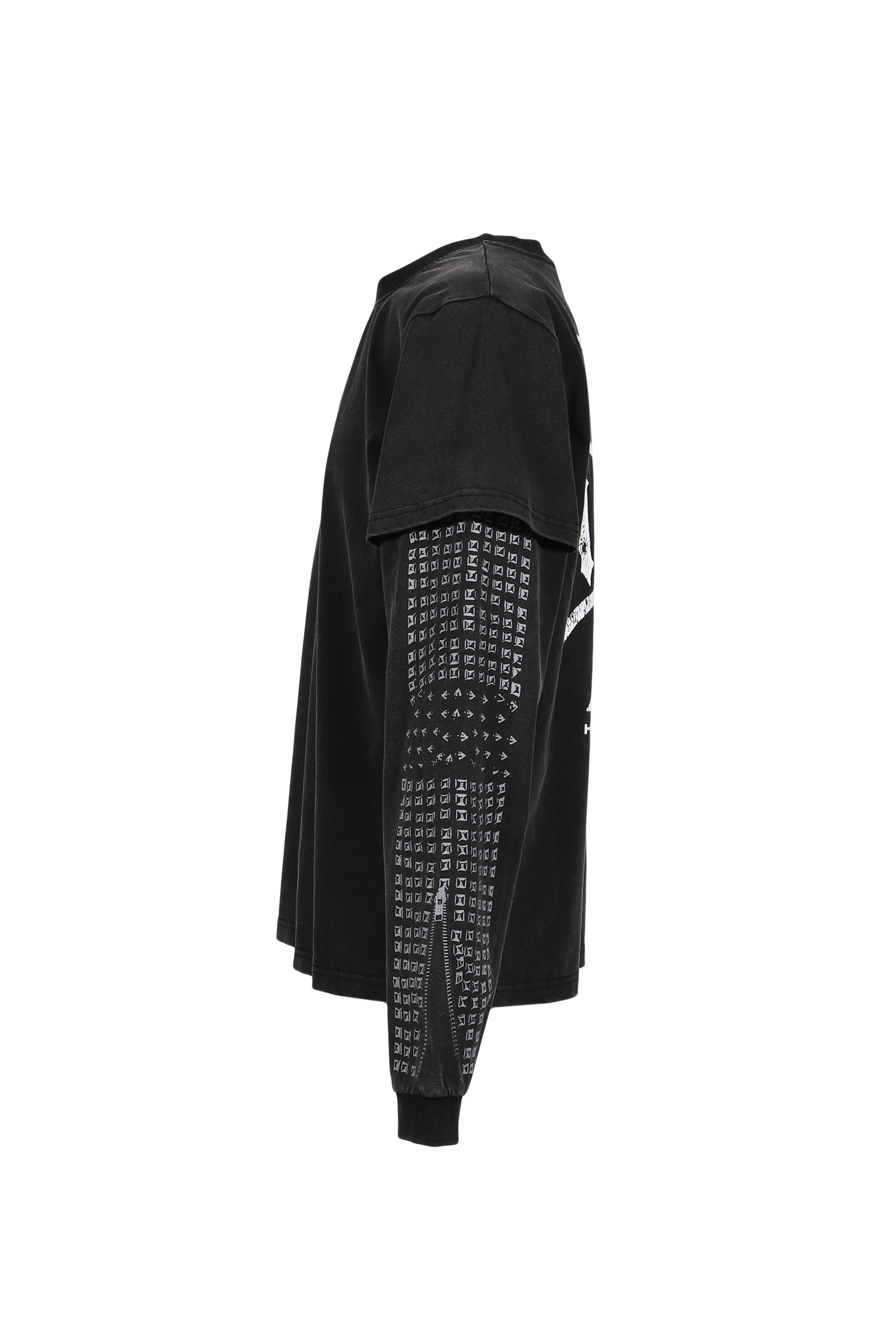 MOTO COUTURE LAYERED LS T-SHIRT (EXCLUSIVE) / BLK