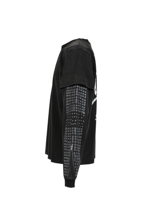 MOTO COUTURE LAYERED LS T-SHIRT (EXCLUSIVE) / BLK