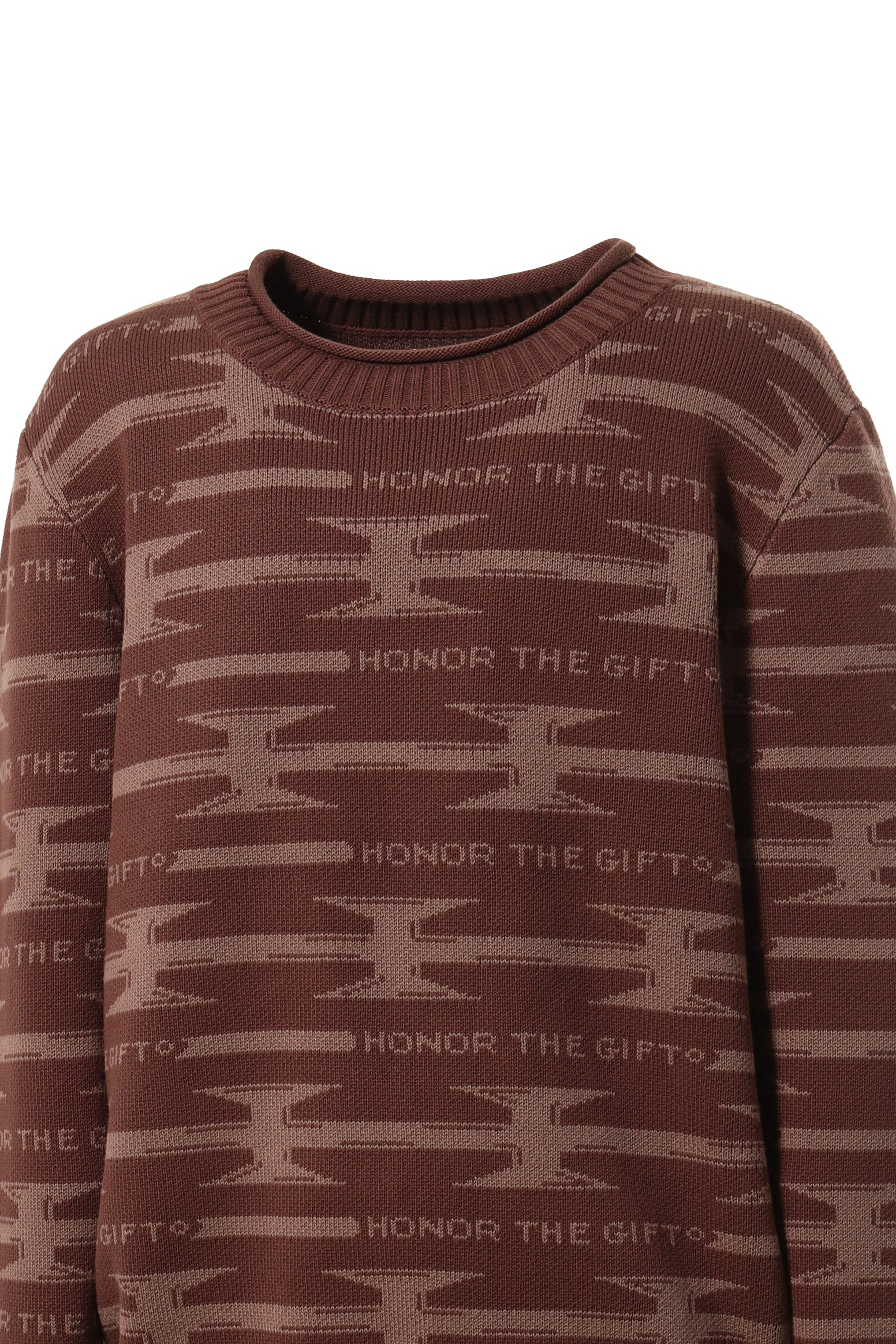 HONOR THE GIFT オナーザギフト FW23 H WIRE KNIT SWEATER / BRWN -NUBIAN