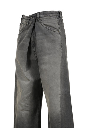 INED - FOLD OVER DENIM / BLACK 