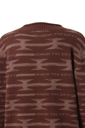 HONOR THE GIFT H WIRE KNIT SWEATER / BRWN