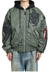 TRIBAL REWORKED BOMBER JACKET / GRN / BLK 