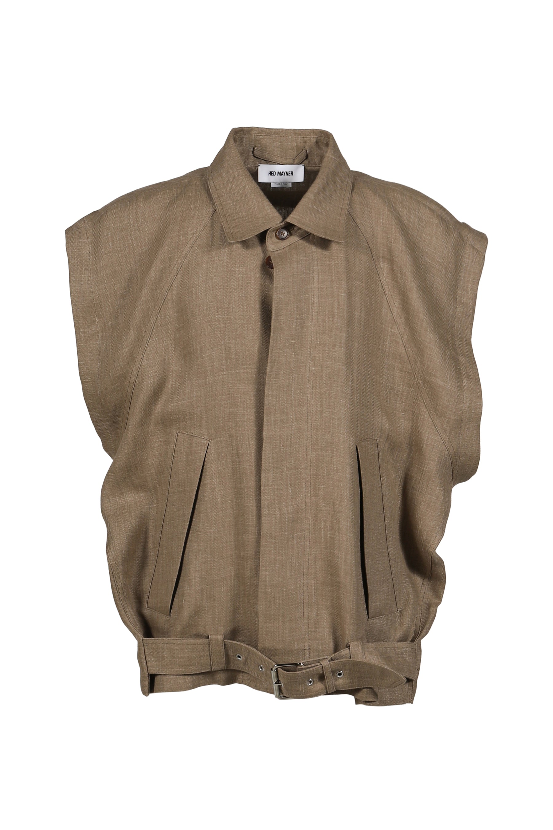 COTTON TWILL VEST / BRW