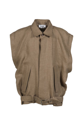 COTTON TWILL VEST / BRW