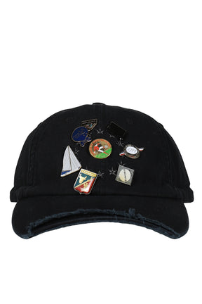 VINTAGE CAP & PINS BLACK PIN BADGE BOLOCAP / BLK