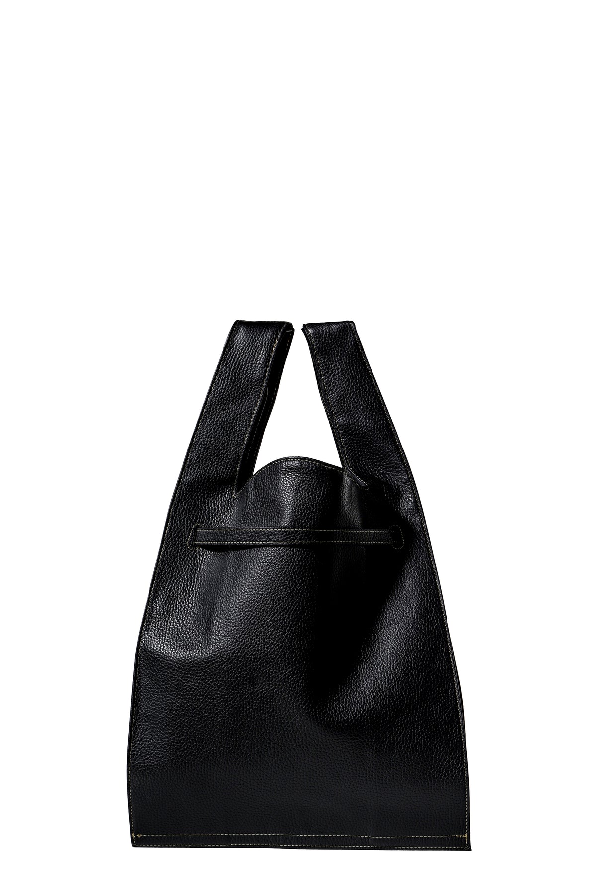 LARGE MARKET BAG IN SHRINK LEATHER / BLK