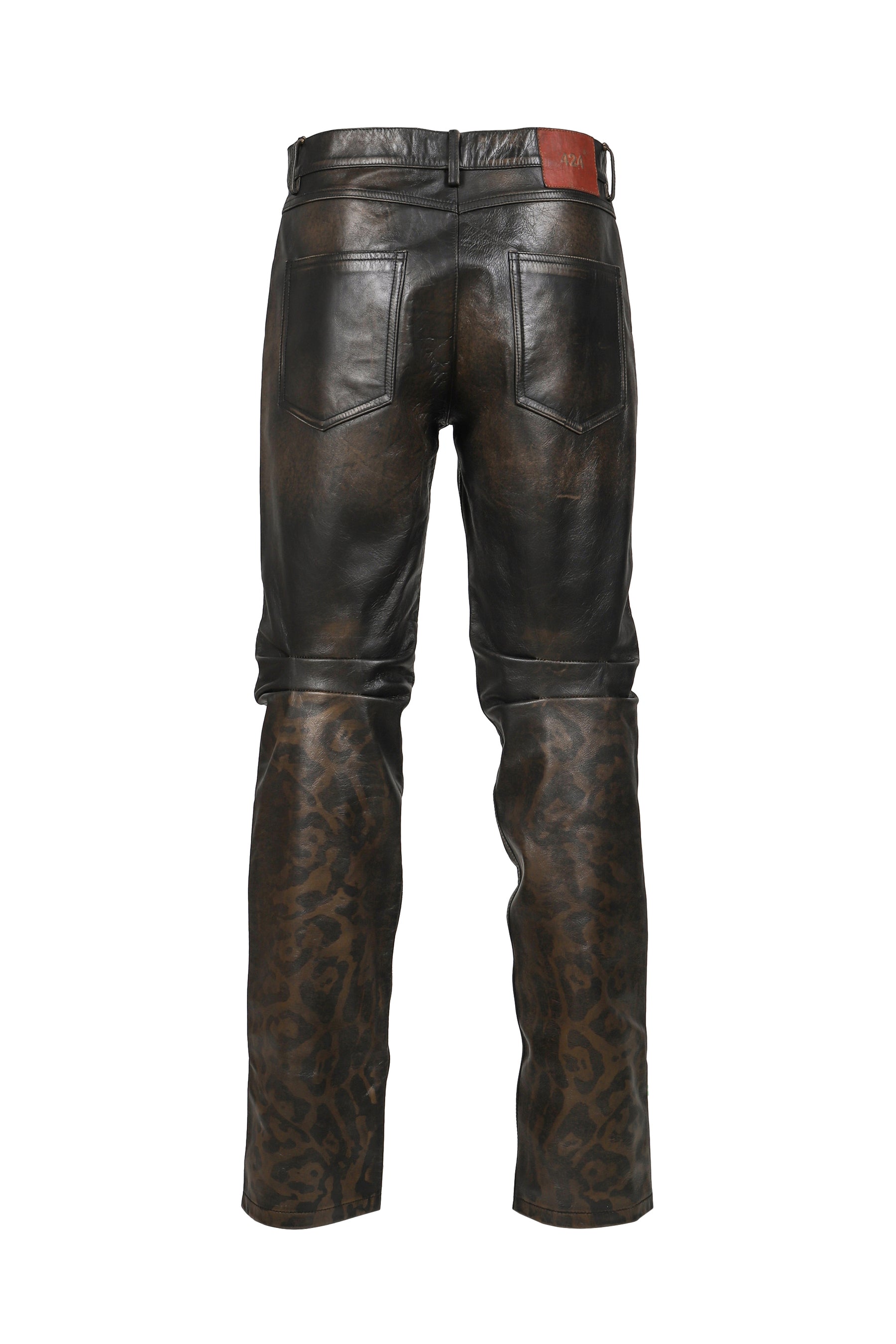 NEW 424 LEATHER FIVEPOCKET / BLK CHEETAH