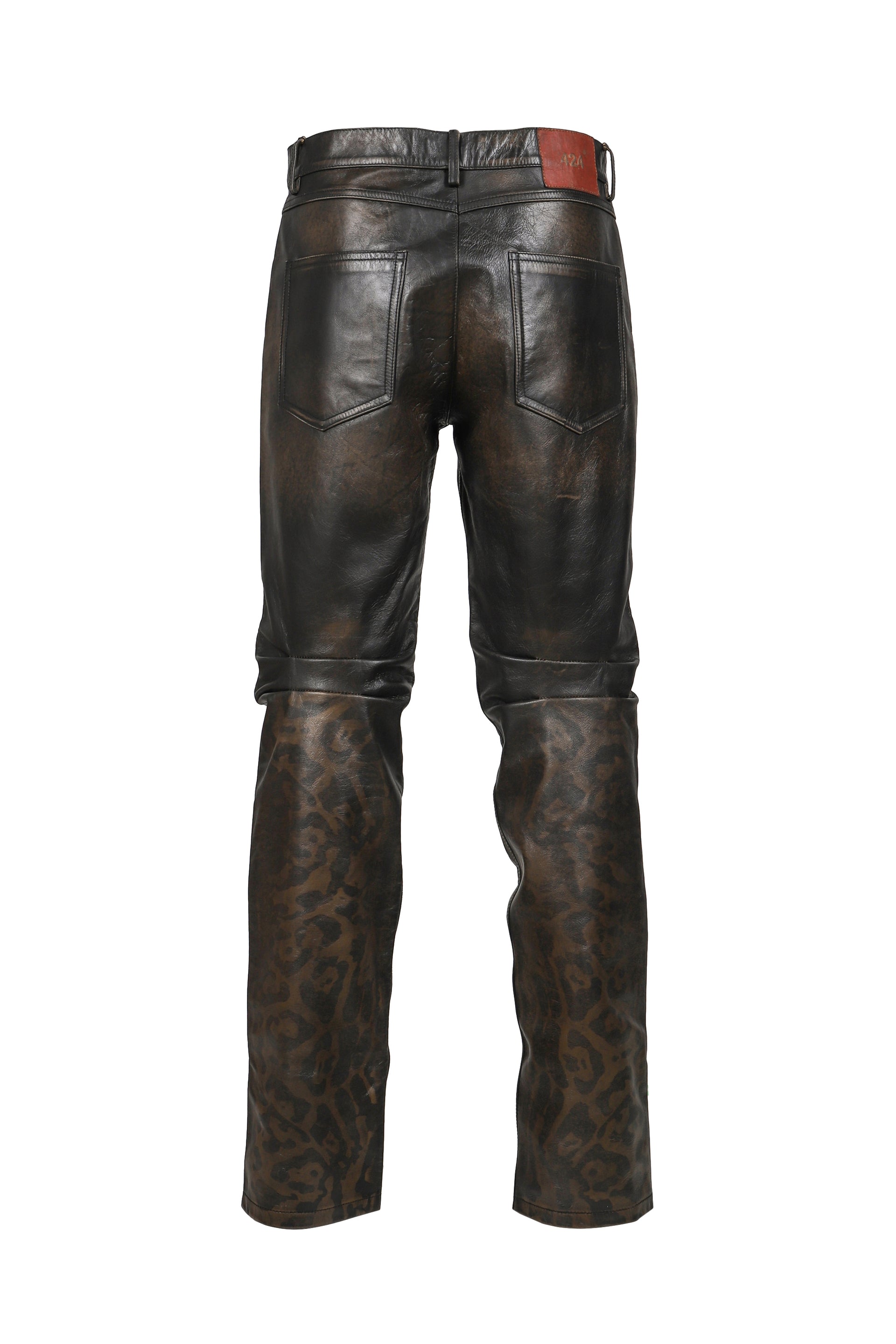 NEW 424 LEATHER FIVEPOCKET / BLK CHEETAH