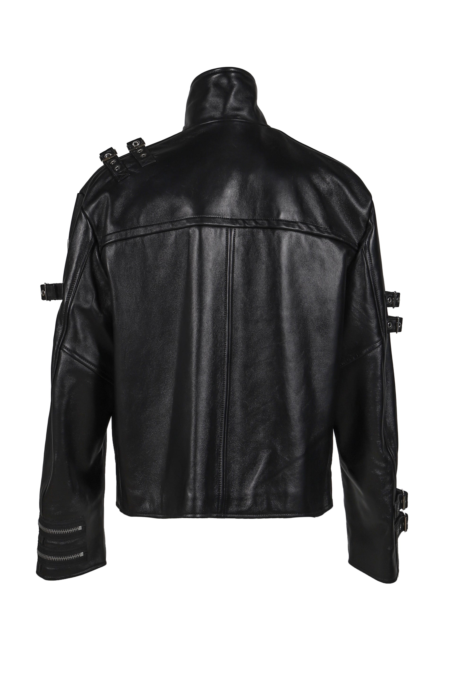 BUCKLE OVERLOAD LEATHER JACKET / BLK