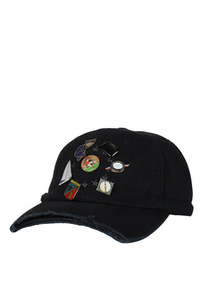 VINTAGE CAP & PINS BLACK PIN BADGE BOLOCAP / BLK
