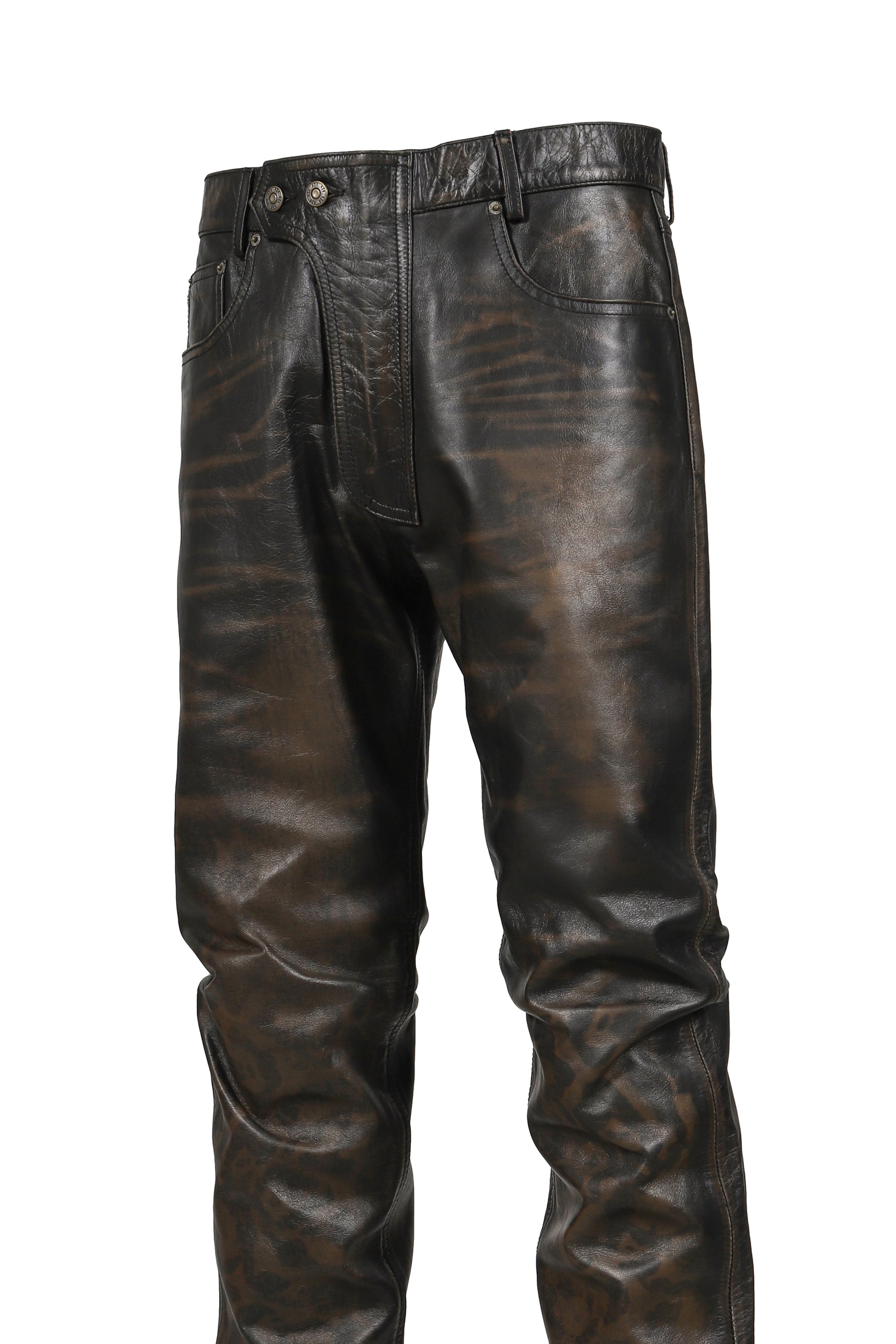 NEW 424 LEATHER FIVEPOCKET / BLK CHEETAH