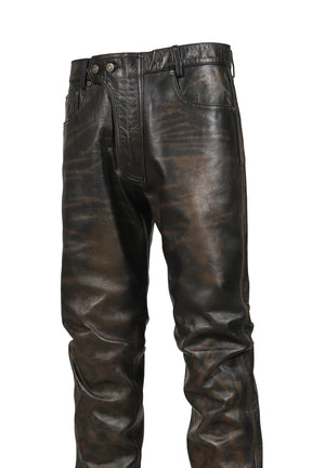 NEW 424 LEATHER FIVEPOCKET / BLK CHEETAH