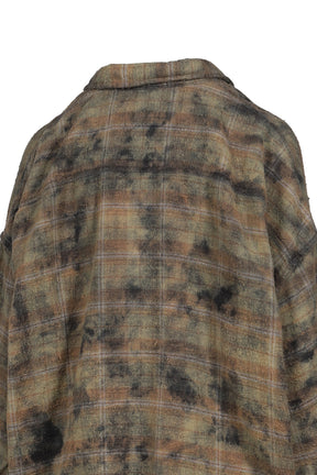 DROP NECK WORKSHIRT / BLEACHED ORG GRN PLAID