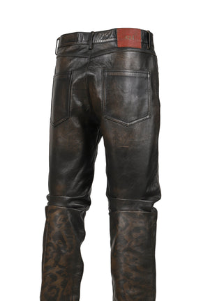 NEW 424 LEATHER FIVEPOCKET / BLK CHEETAH