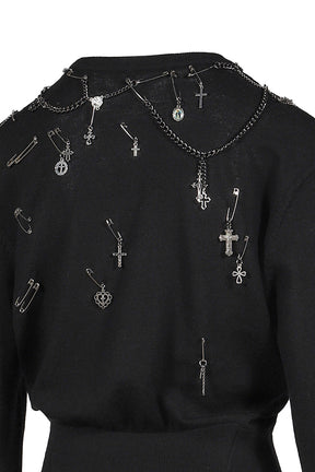 TIGHT WAIST CREWNECK SWEATER / BLK