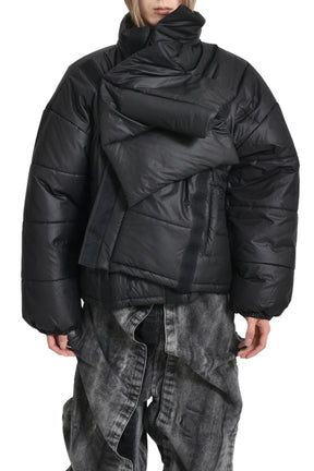 VELCRO PUFFER JACKET / BLK