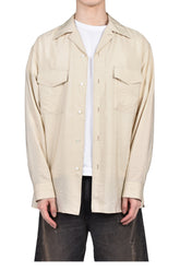 CONVERTIBLE COLLAR SHIRT / OAT MILK