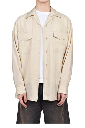 CONVERTIBLE COLLAR SHIRT / OAT MILK
