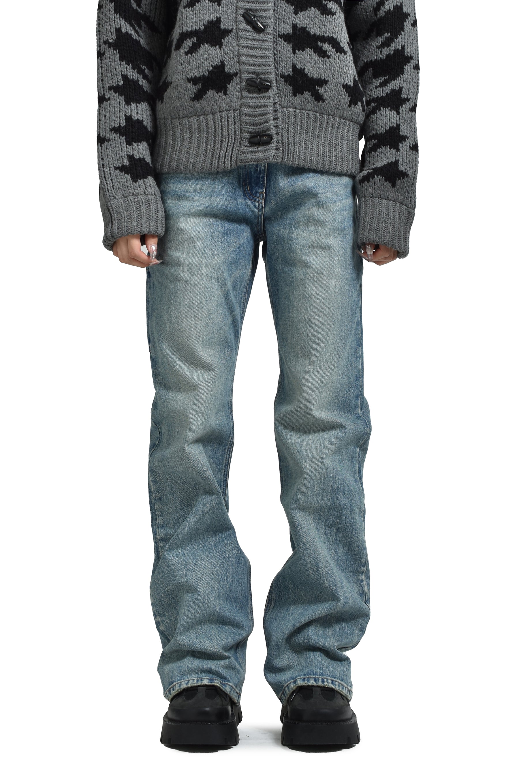 DENIM TRUCKER PANTS / BLU 