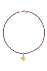 S2 TEXT CANDY NECKLACE / LAVENDER YEL