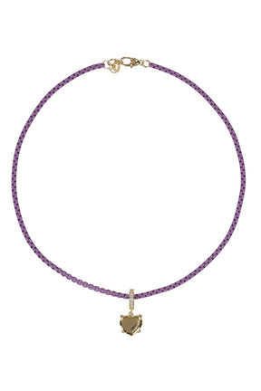 S2 TEXT CANDY NECKLACE / LAVENDER YEL