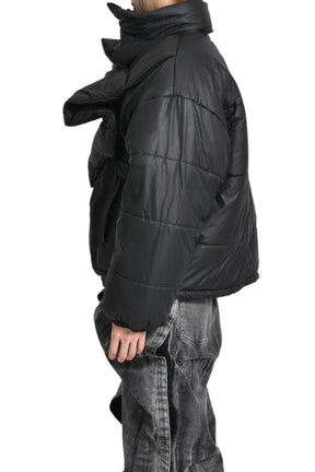 VELCRO PUFFER JACKET / BLK