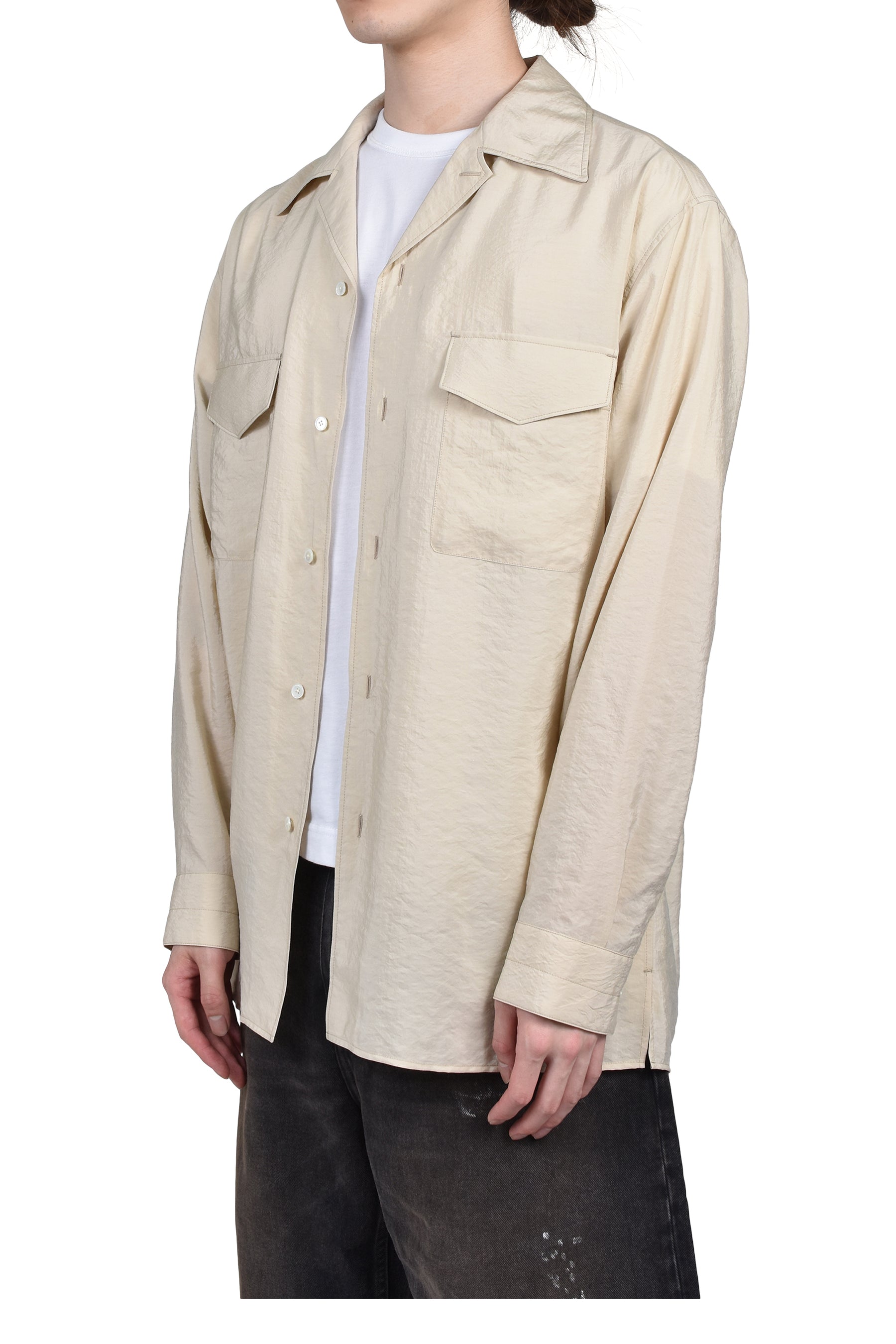 CONVERTIBLE COLLAR SHIRT / OAT MILK