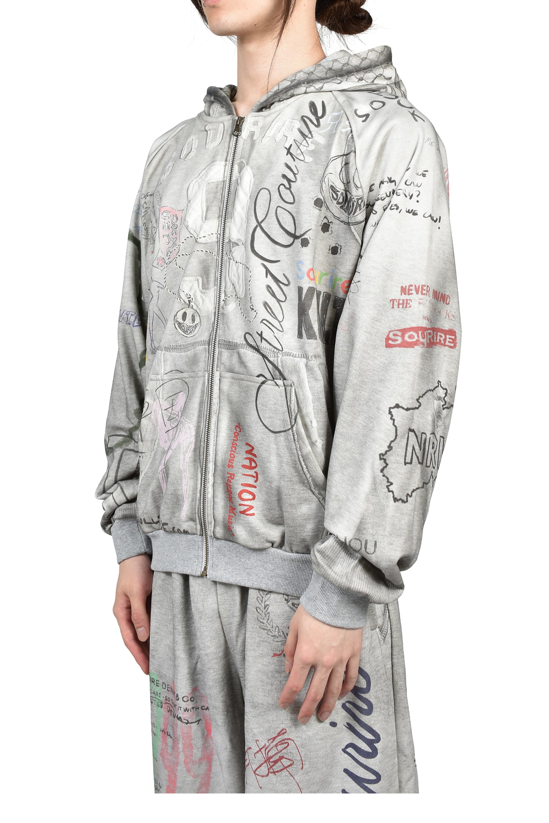 TAGGED ZIP UP / GRY