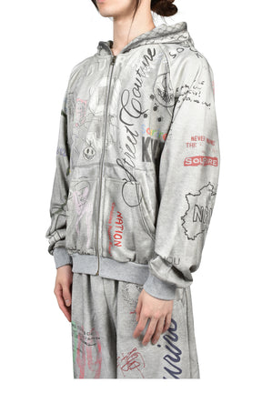 TAGGED ZIP UP / GRY