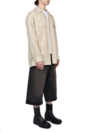 CONVERTIBLE COLLAR SHIRT / OAT MILK