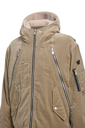 HOODED BOMBER JACKET / BRW